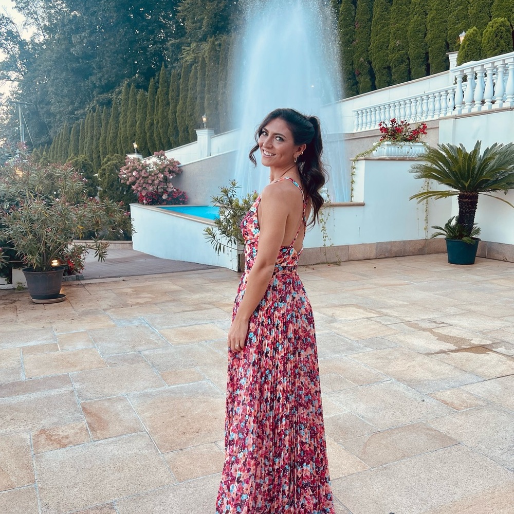 Floral Halter Sundress for Wedding Guest